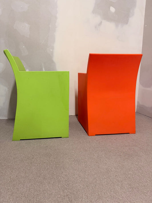 2er Set Farbenfrohe Designer-Sessel HAANS Lifestyle grün/orange