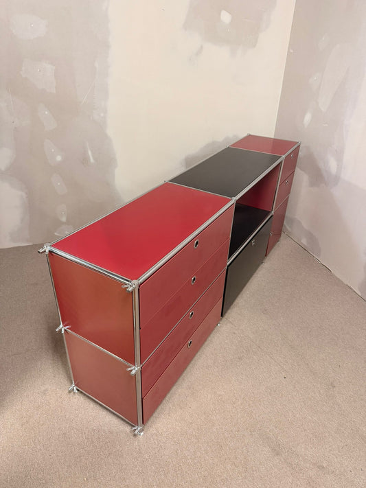 Interio Quadro (USM Büromöbel Style) Sideboard rot/schwarz