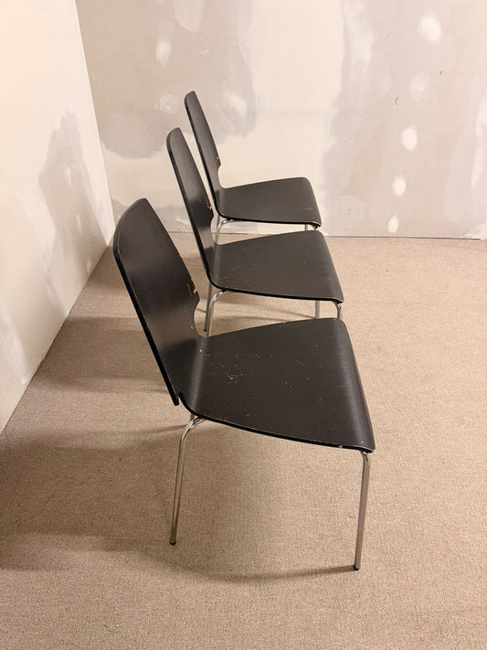 3x Ikea Vilmar Stuhl in schwarz, stapelbar