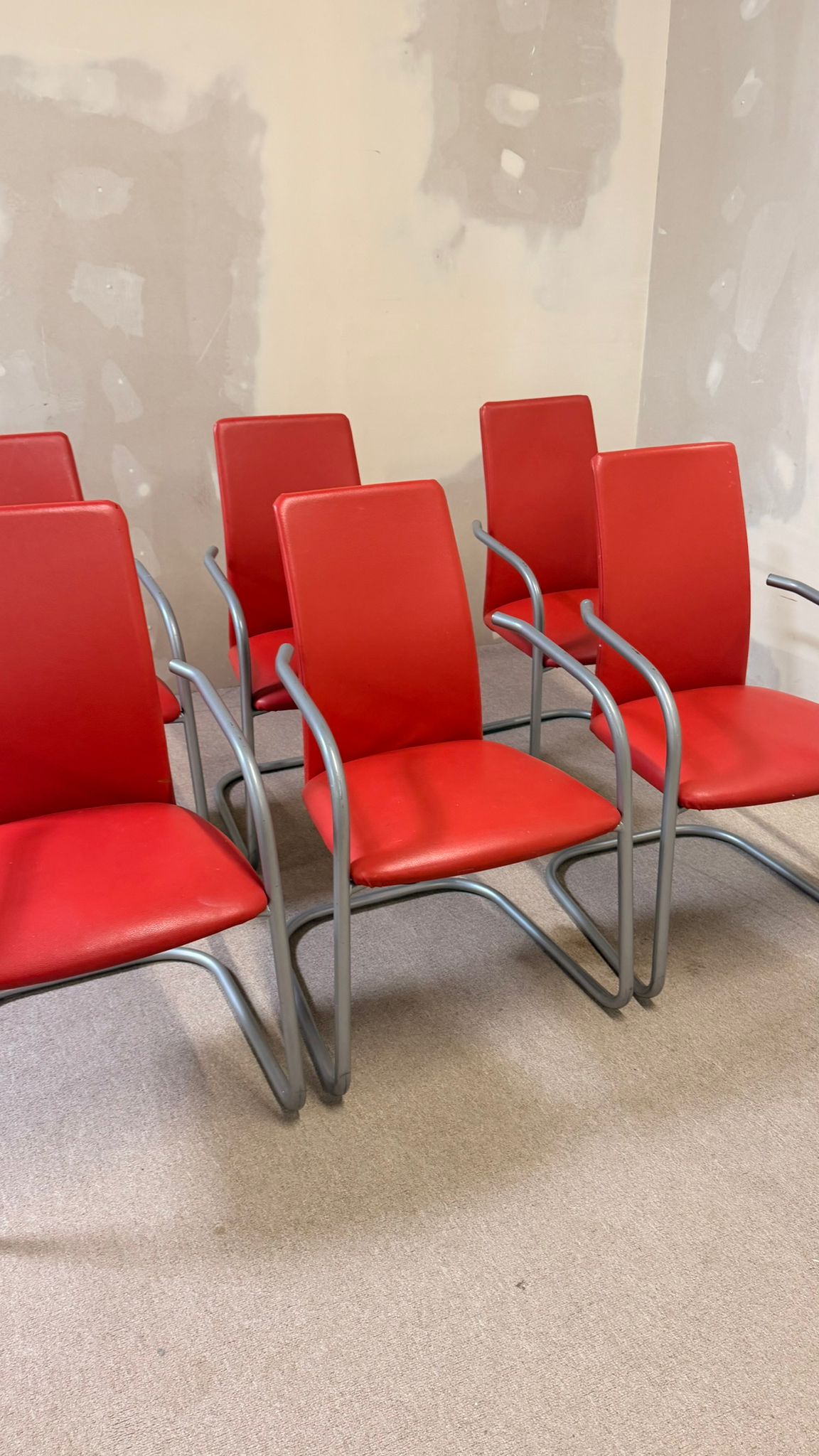 6er Set Effezeta Italia Design Freischwinger Stühle