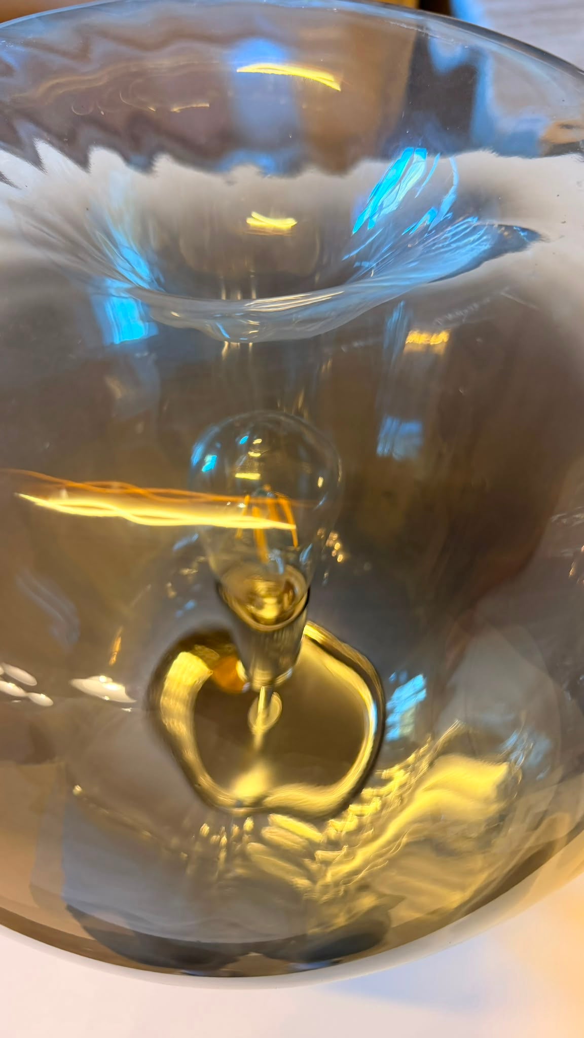 Design Glas Pendelleuchte Hängelampe aus Rauchglas
