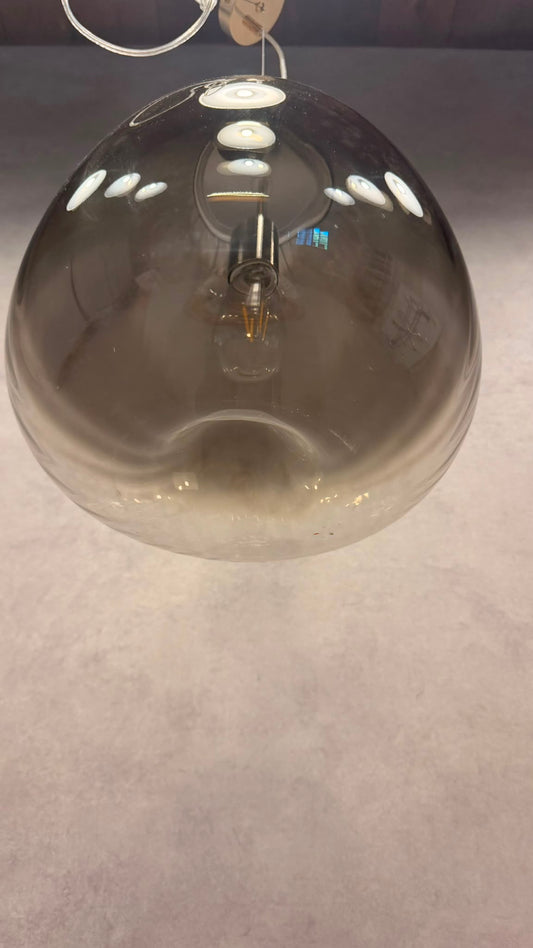 Design Glas Pendelleuchte Hängelampe aus Rauchglas