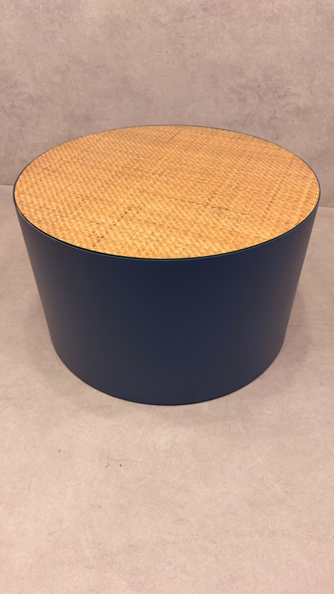 La Redoute Intérieurs Couchtisch RIMEL Petrol-Blau & Rattan