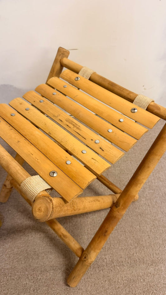 Vintage Fischerhocker aus Bambus aus den 1960er Jahren