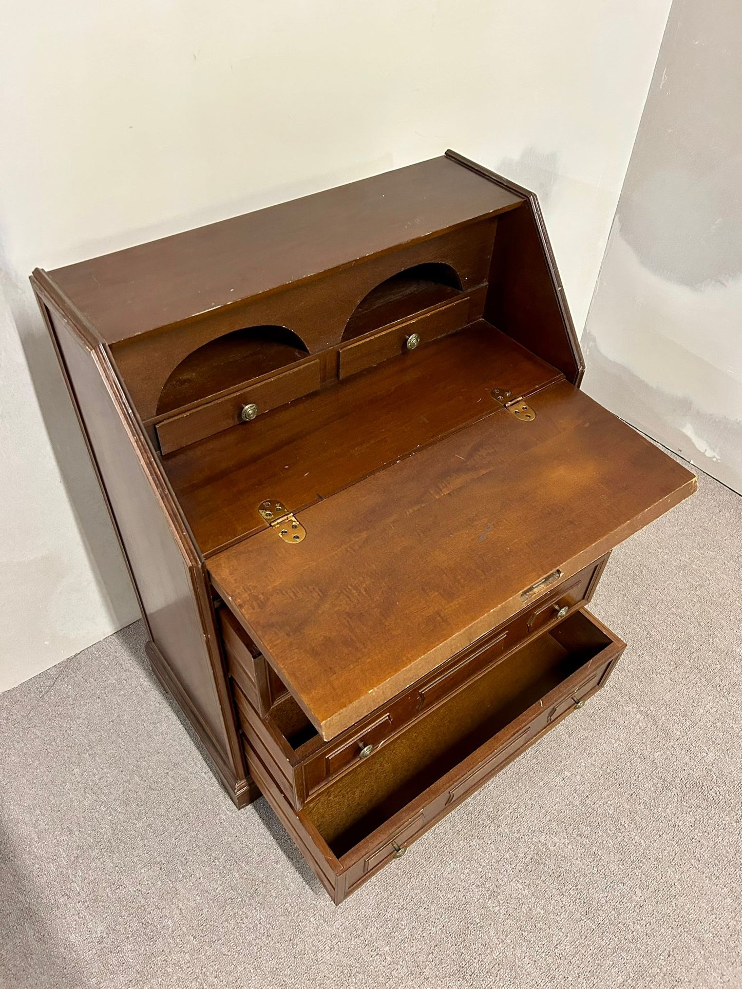 Antiker Sekretär Schreibtisch Holz mit Schubladen Vintage