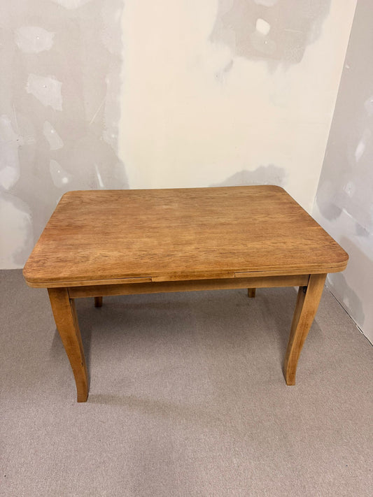 Vintage massivholz Esstisch, 2 Ausziehplatten integriert