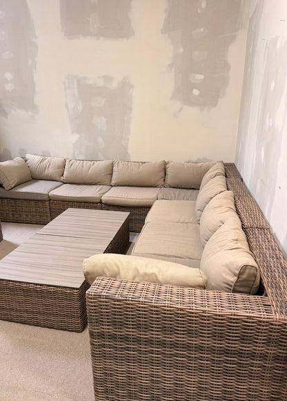 Grosse Rattan Lounge-Gruppe für den Garten und Terasse