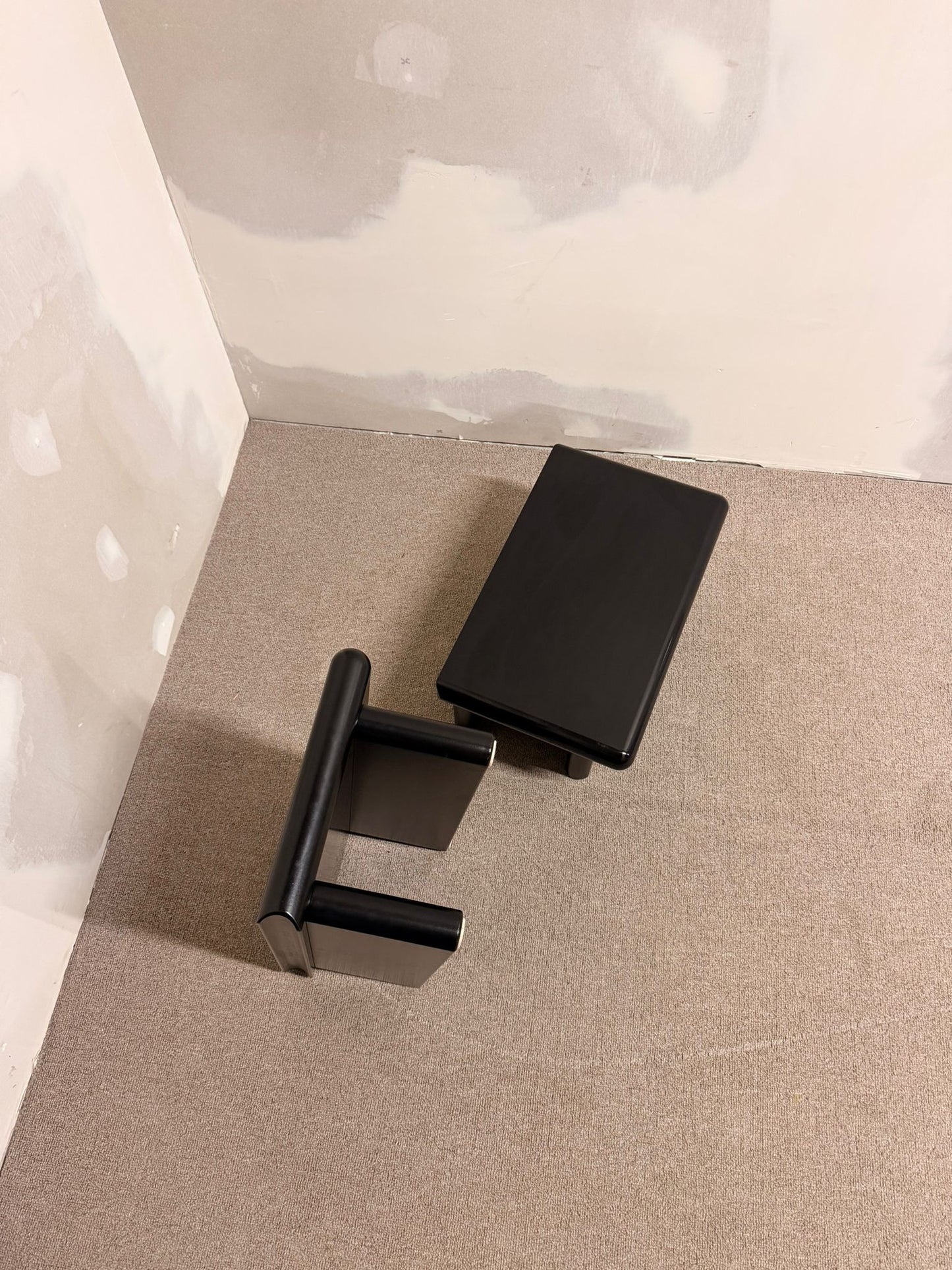2er Set schwarze module Couchtische im Stil Rodolfo Bonetto