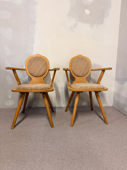 Vintage Bauernstuhl mit Armlehne Massivholz im Landhausstil