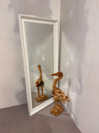 Wandspiegel mit weissem Holzrahmen, Spiegel