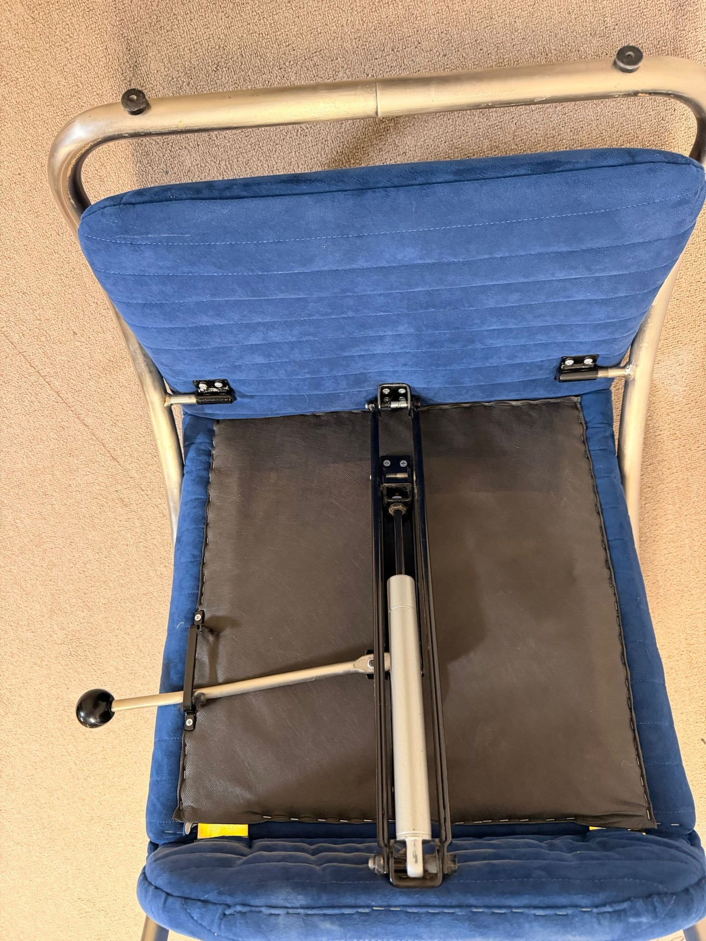 Blaue skandinavische verstellbare Relaxliege Sessel von 1980