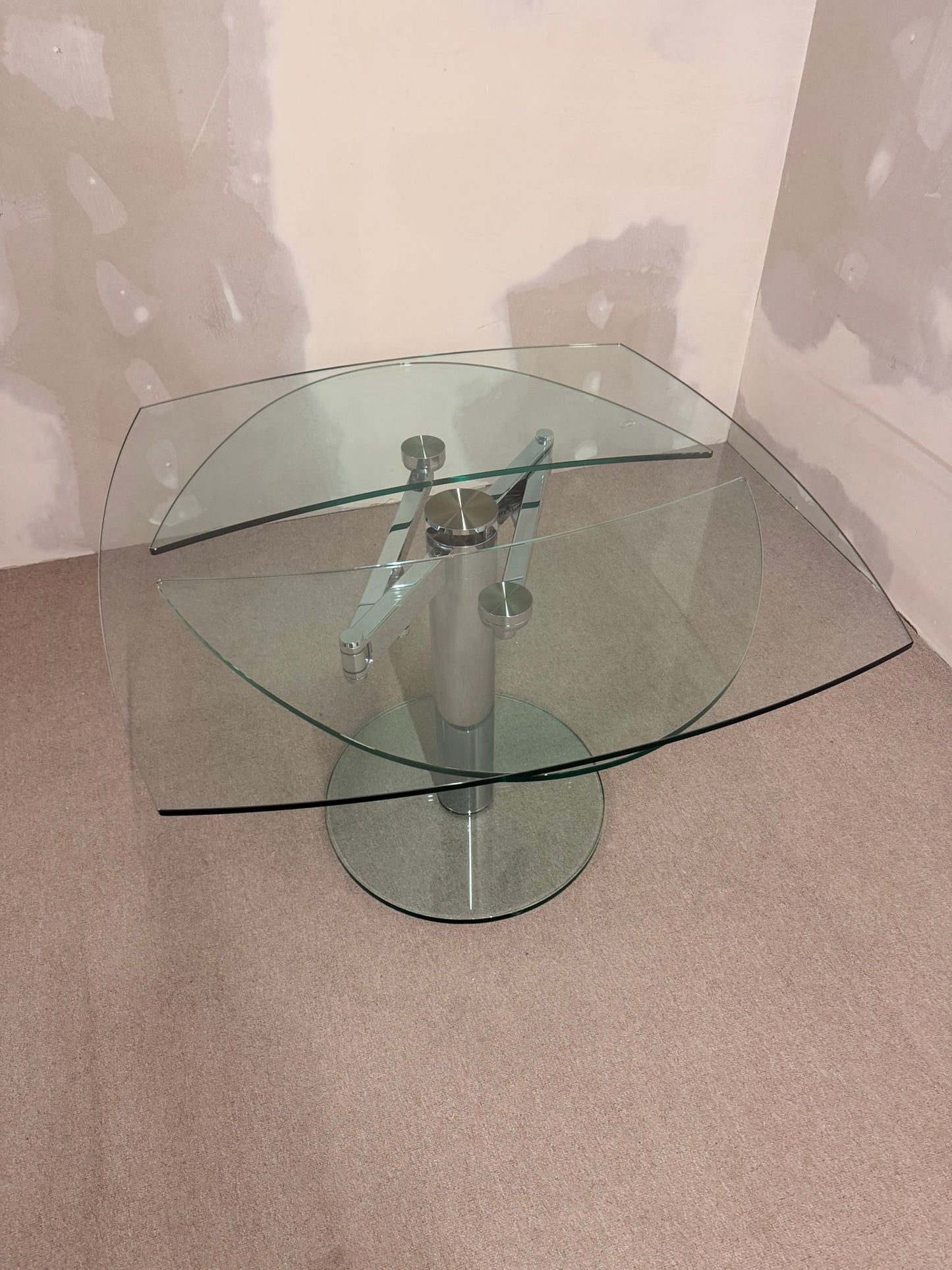 Esstisch Titan von Draenert mit ausziehbarer Mechanik, Glas