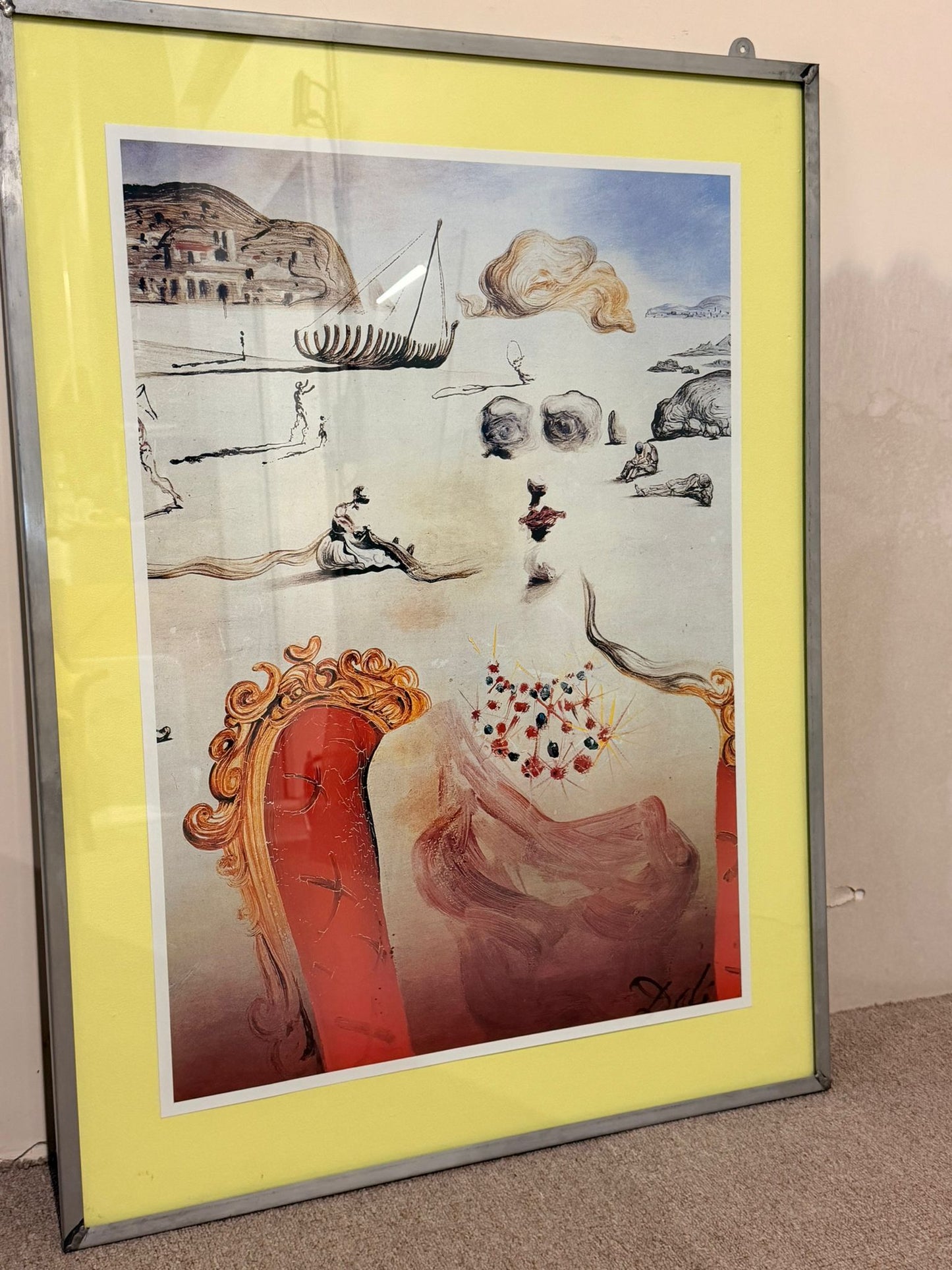 Kunstdruck "Paranoia" von Salvador Dalí, Metall Rahmen