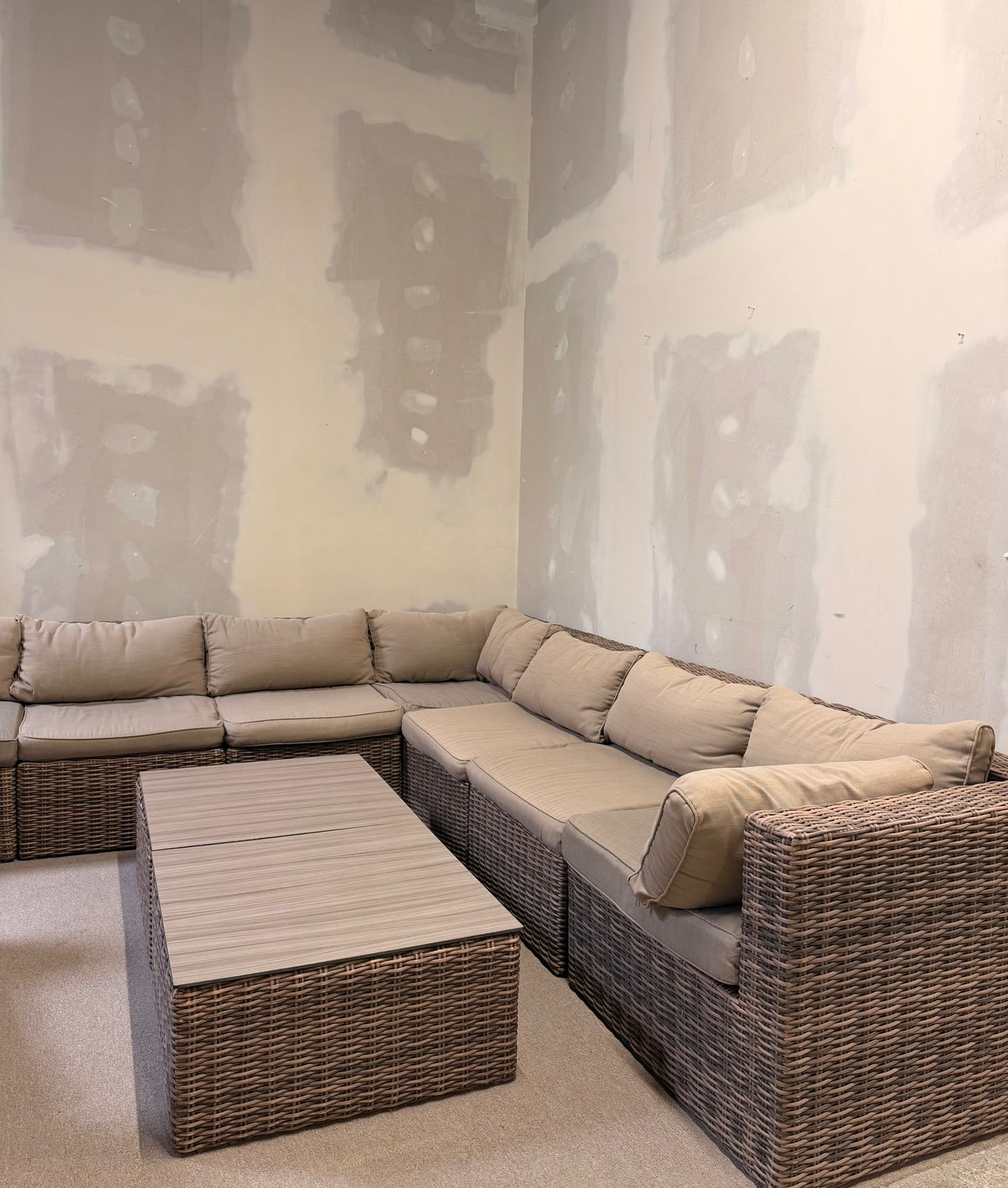 Grosse Rattan Lounge-Gruppe für den Garten und Terasse