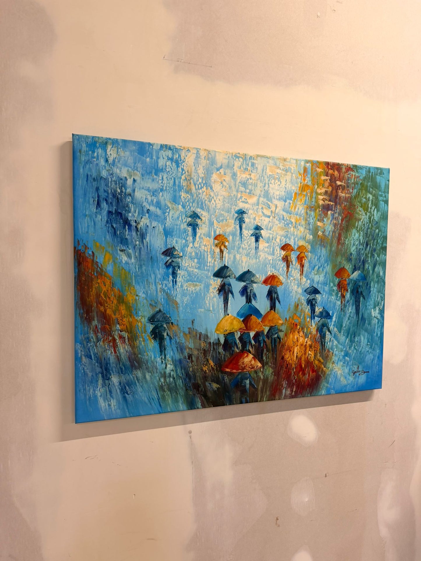 Leinwand Regen Kunstwerk angelehnt an Olha Darchuk