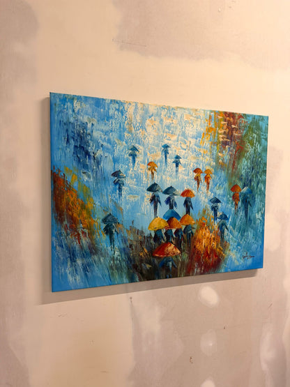 Leinwand Regen Kunstwerk angelehnt an Olha Darchuk