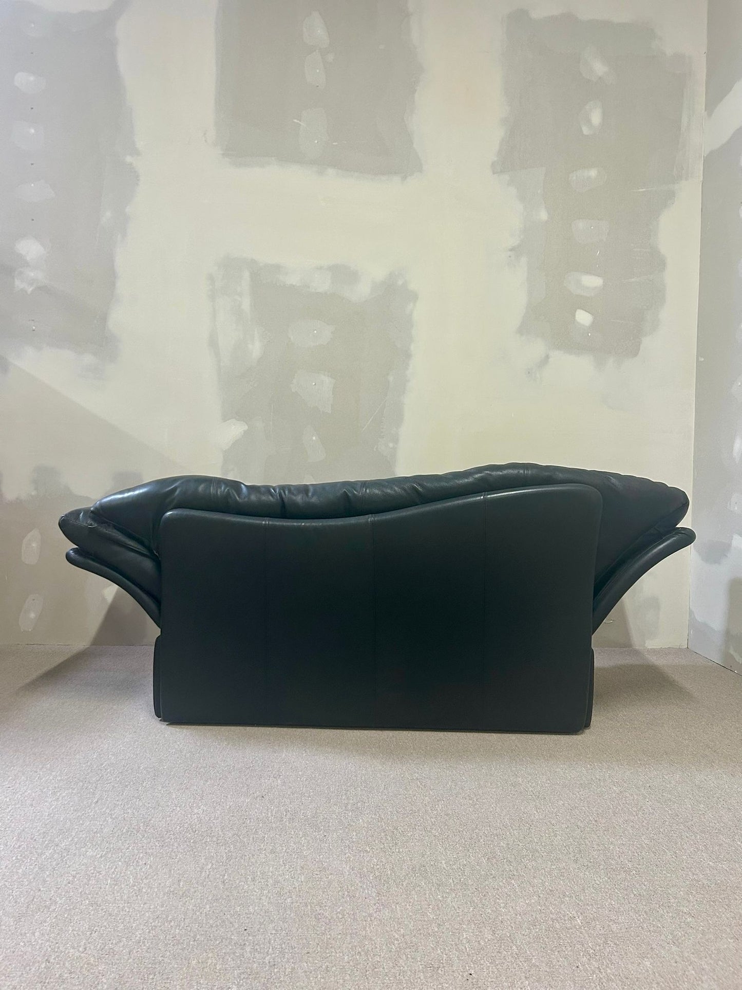 Brühl Prelude Designer Leder Sofa 3-sitzer Echtleder schwarz
