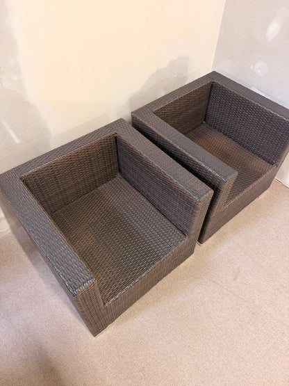 Loungesessel für Terrasse/Garten in braun aus Polyrattan