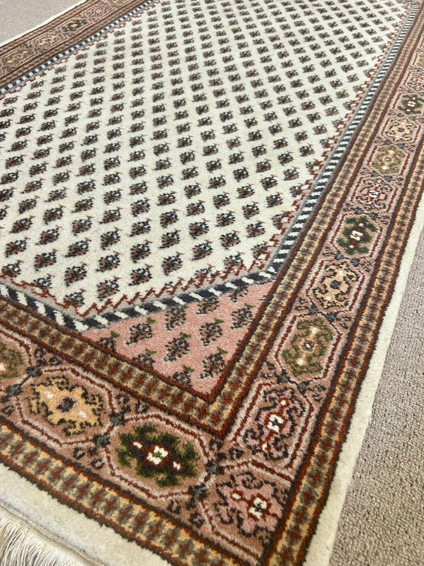 Teppich Brücke Mir mit Bordüre aus Indien 90x165cm