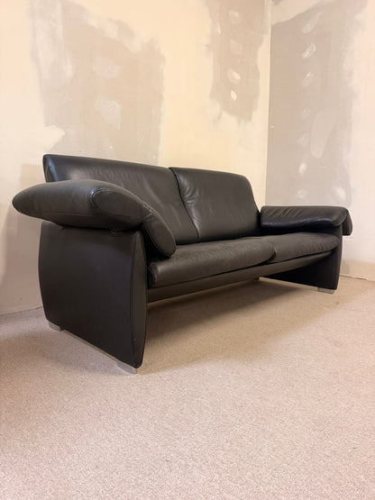 Schwarzes De Sede DS 10 Ledersofa in Schwarz