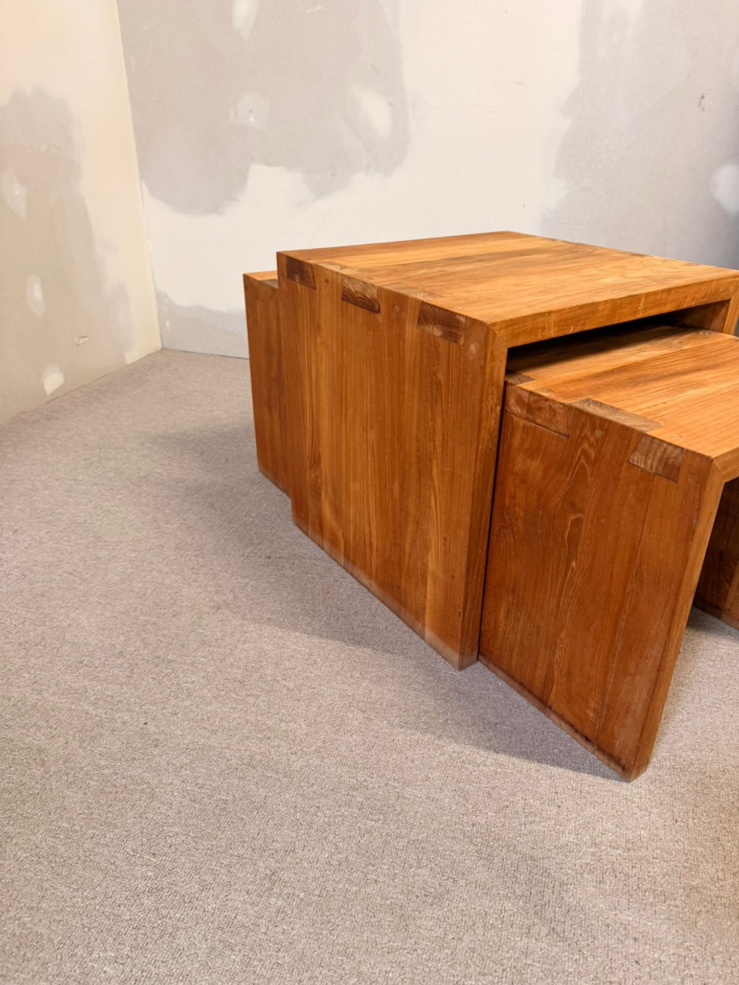 3er Set Massivholz Satztische Beistelltische