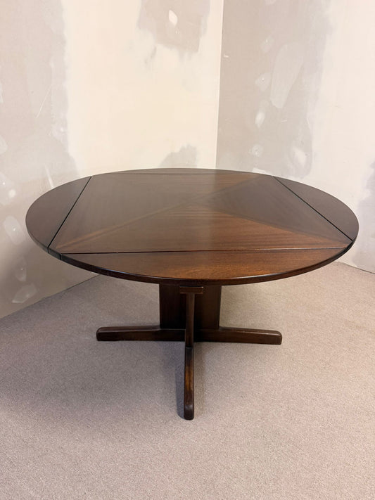 Dänischer Mid Century Esstisch wandelbar von Quadrat zu rund