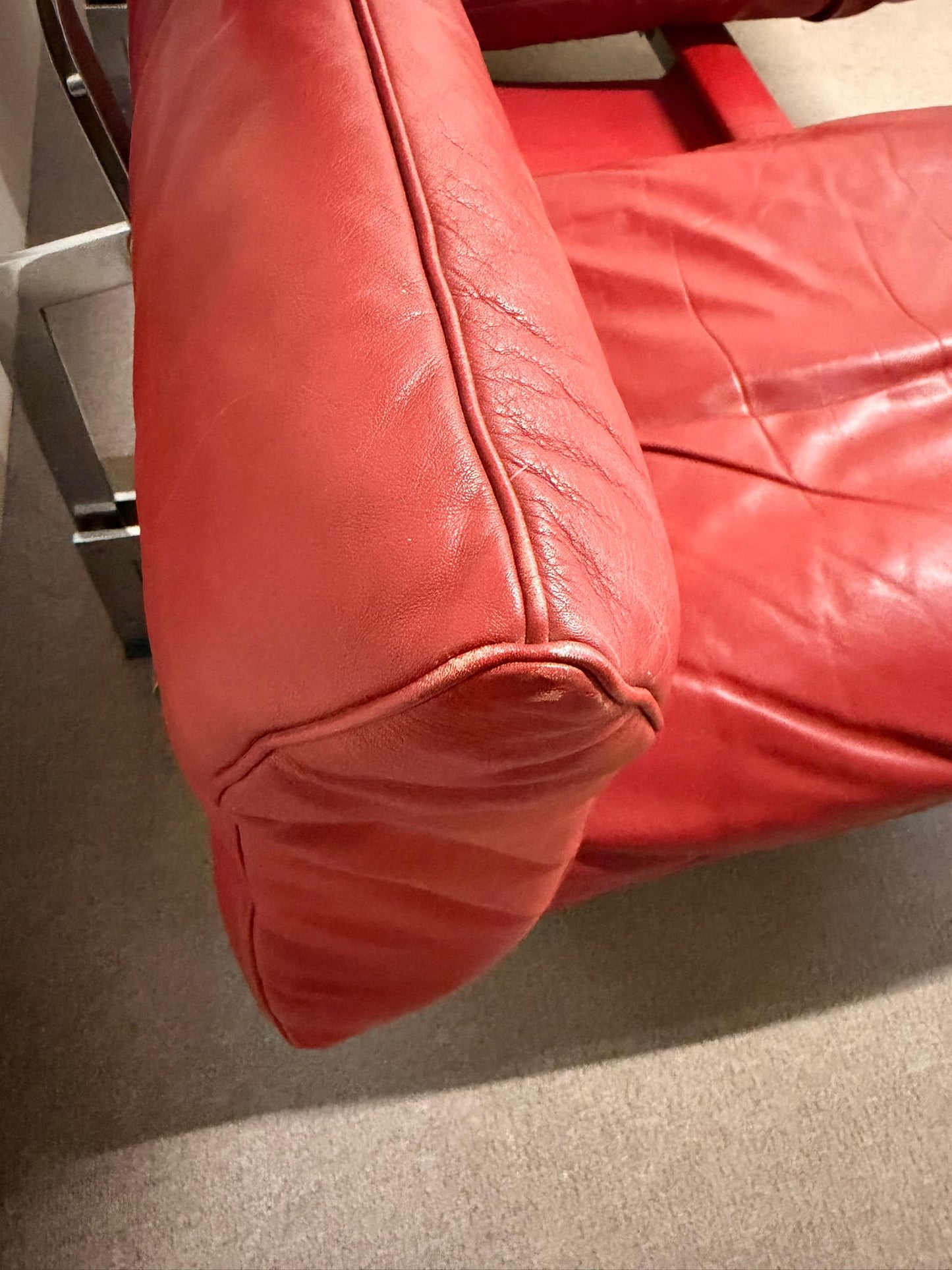 Rotes De Sede DS-140 Zweisitzer Sofa aus Leder