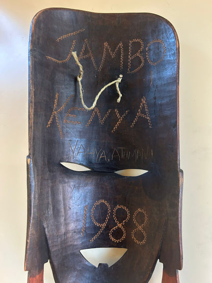 Afrika Holzmaske, Jambo Kenia 1988, Rarität, Wanddeko!