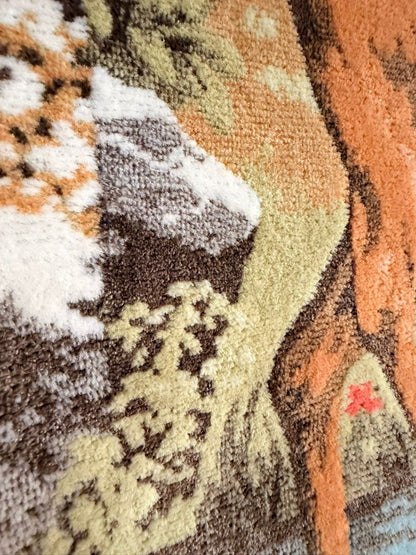 Gewebter vintage Wandteppich mit Hirschen und Rehen
