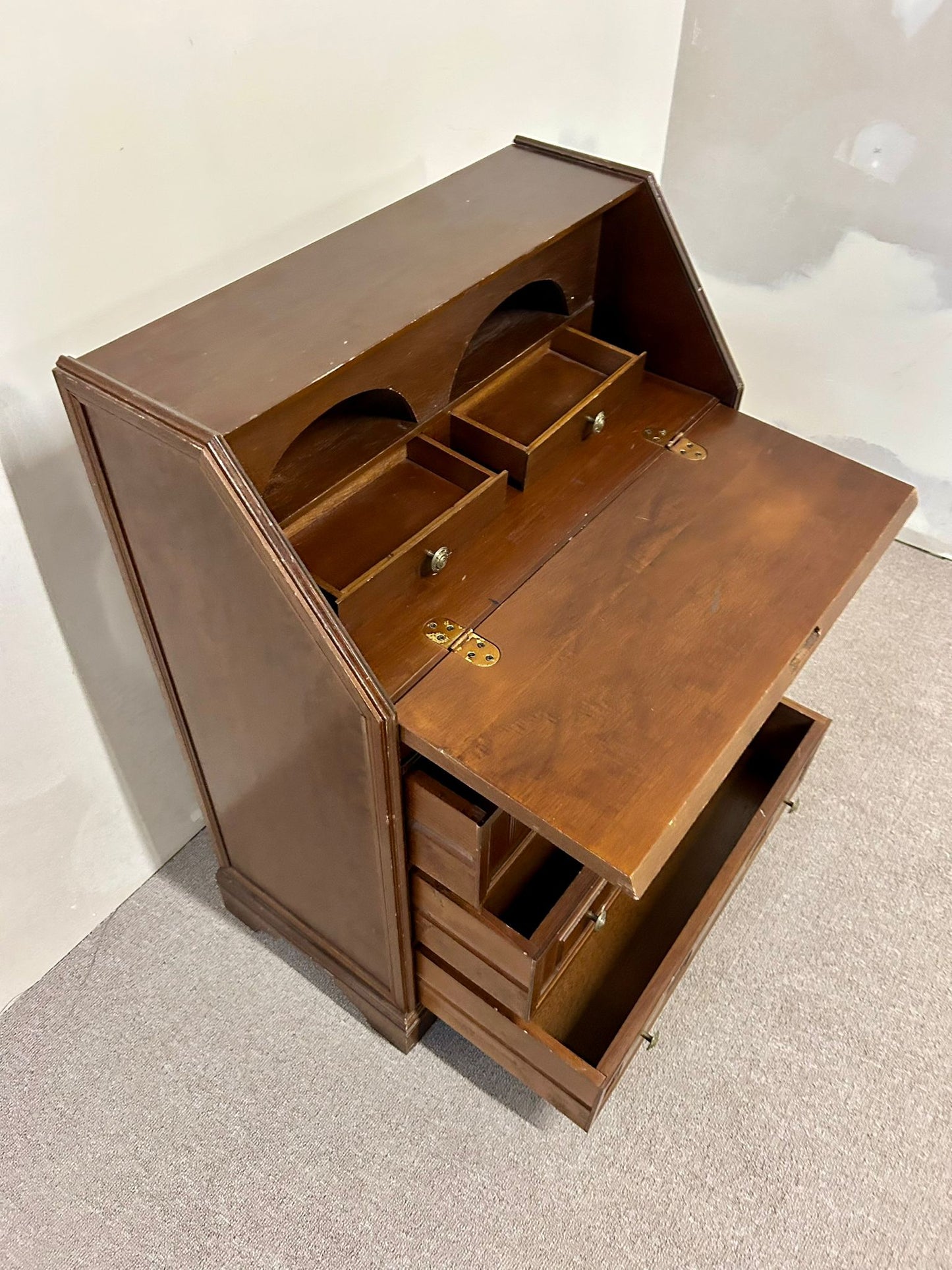 Antiker Sekretär Schreibtisch Holz mit Schubladen Vintage