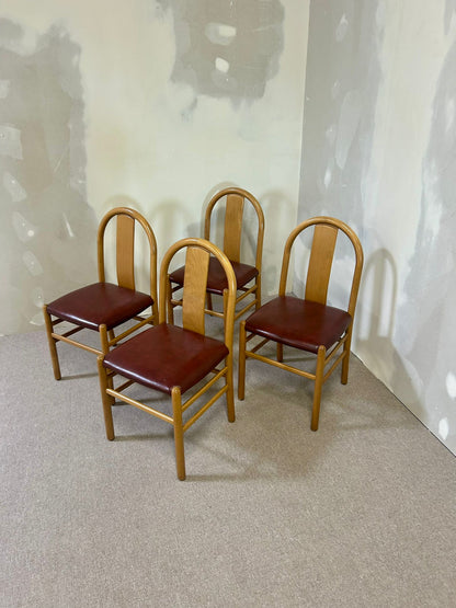4x Annig Sarian Esszimmerstühle Thalia Holz 1980 Tissetanta