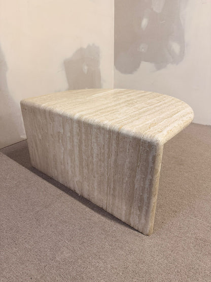 Italienischer Travertin Beistelltisch Naturstein Couchtisch