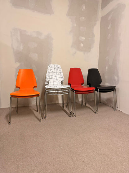 3x Ikea Vilmar Stuhl in rot, stapelbar