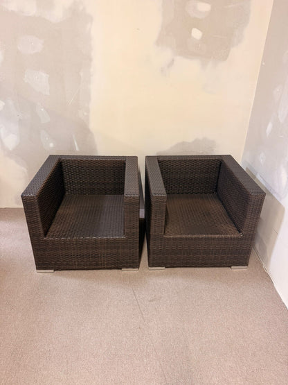 Loungesessel für Terrasse/Garten in braun aus Polyrattan