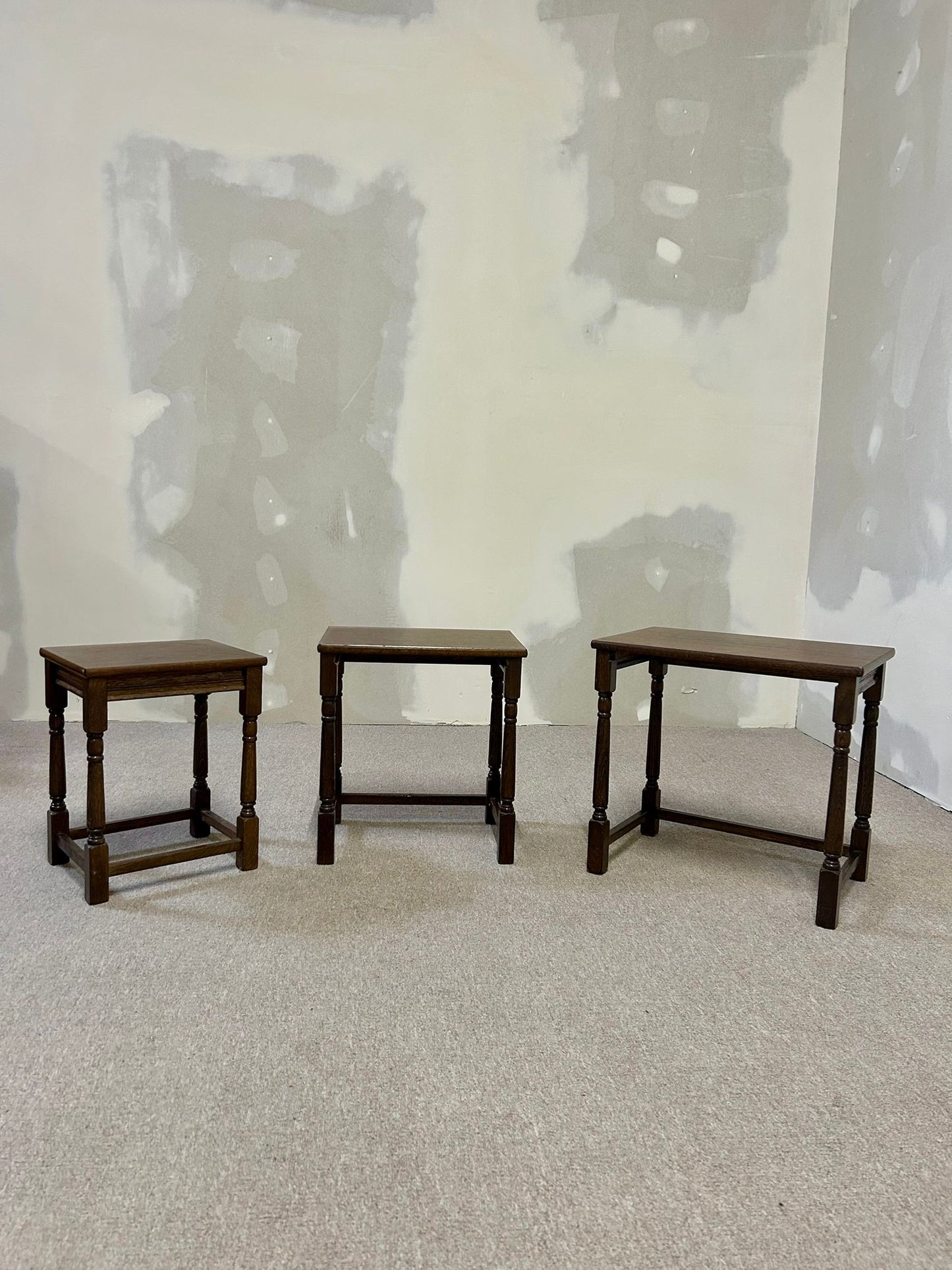 3er Set Satztische Massivholz Beistelltische Couchtische