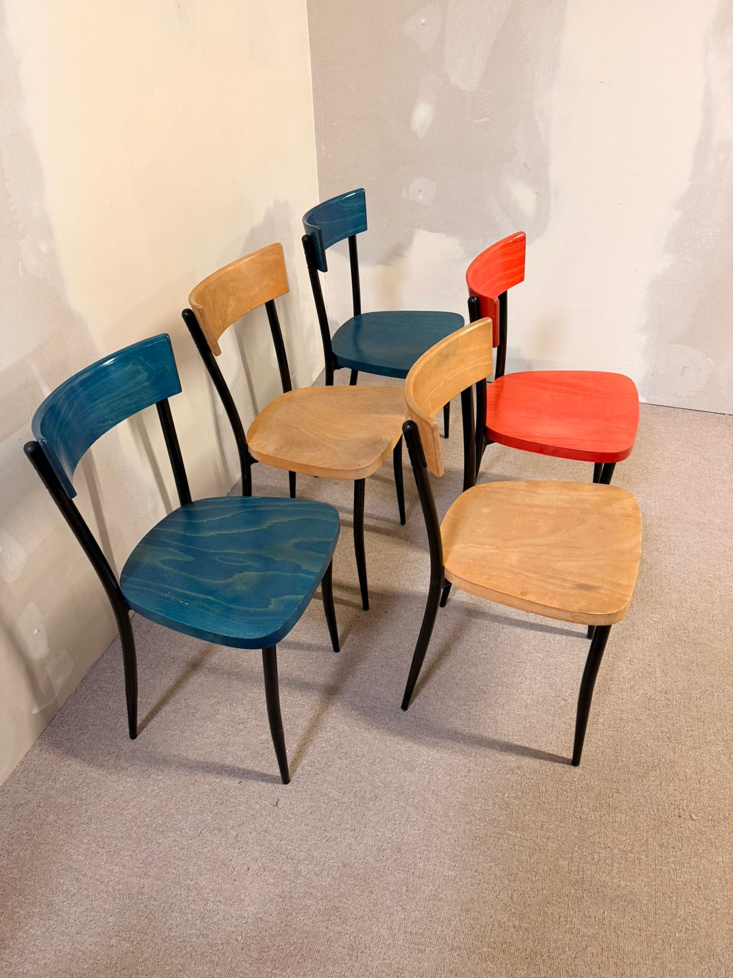 Esszimmerstühle, Stühle für die Küche aus Holz und Metallgestell