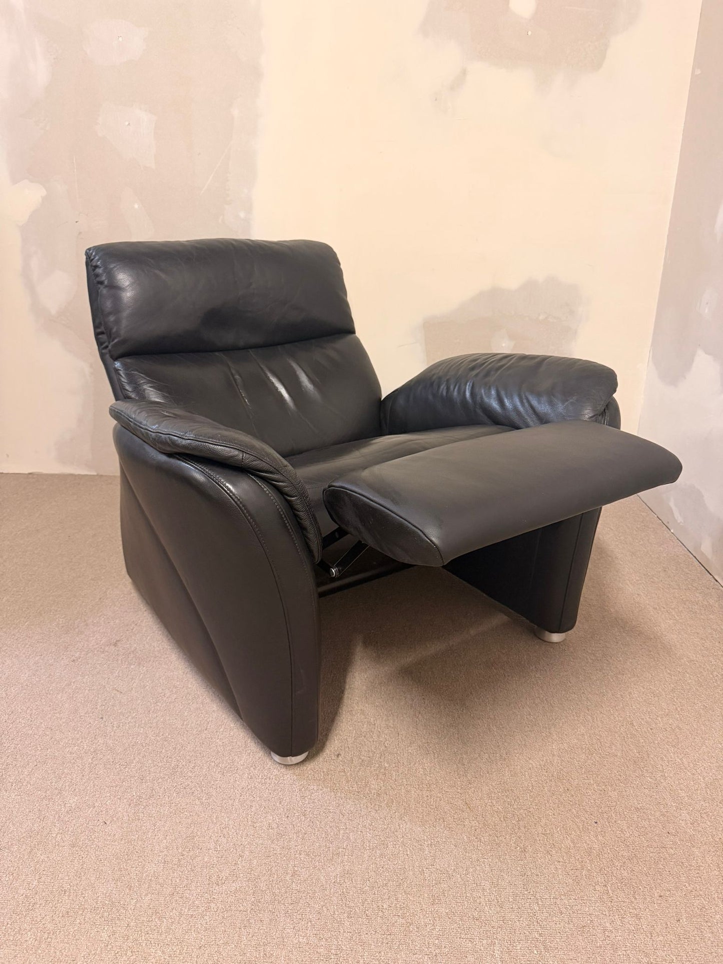 Schwarzer Ledersessel Relaxsessel  Ergoline W. Schillig
