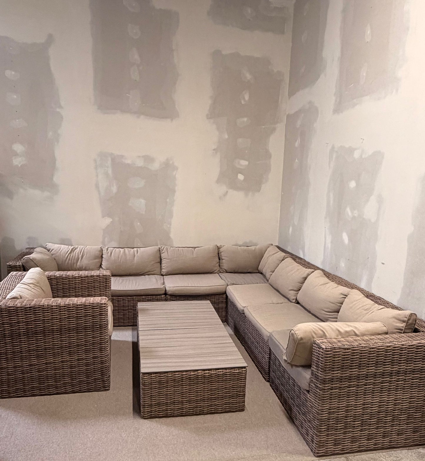 Grosse Rattan Lounge-Gruppe für den Garten und Terasse