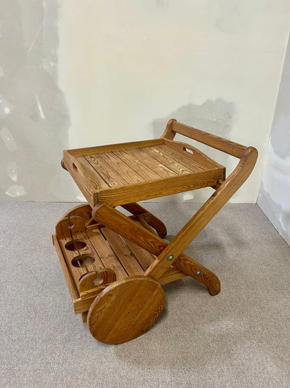 Retro Servierwagen aus Holz zusammenklappbar