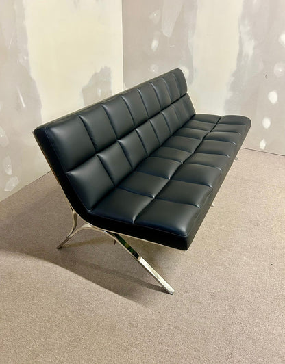 Designer Sofa , Sitzbank, Loungesofa, schwarz, Chromgestell