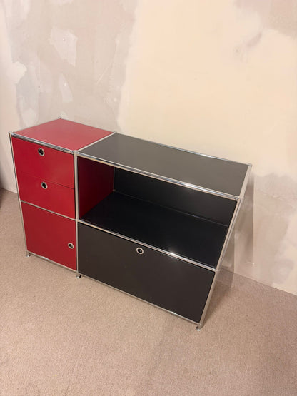 Quadro Interio (USM Büromöbel Style) Sideboard rot/schwarz