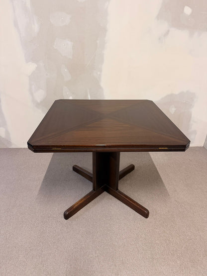 Dänischer Mid Century Esstisch wandelbar von Quadrat zu rund