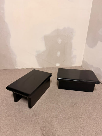 2er Set schwarze module Couchtische im Stil Rodolfo Bonetto