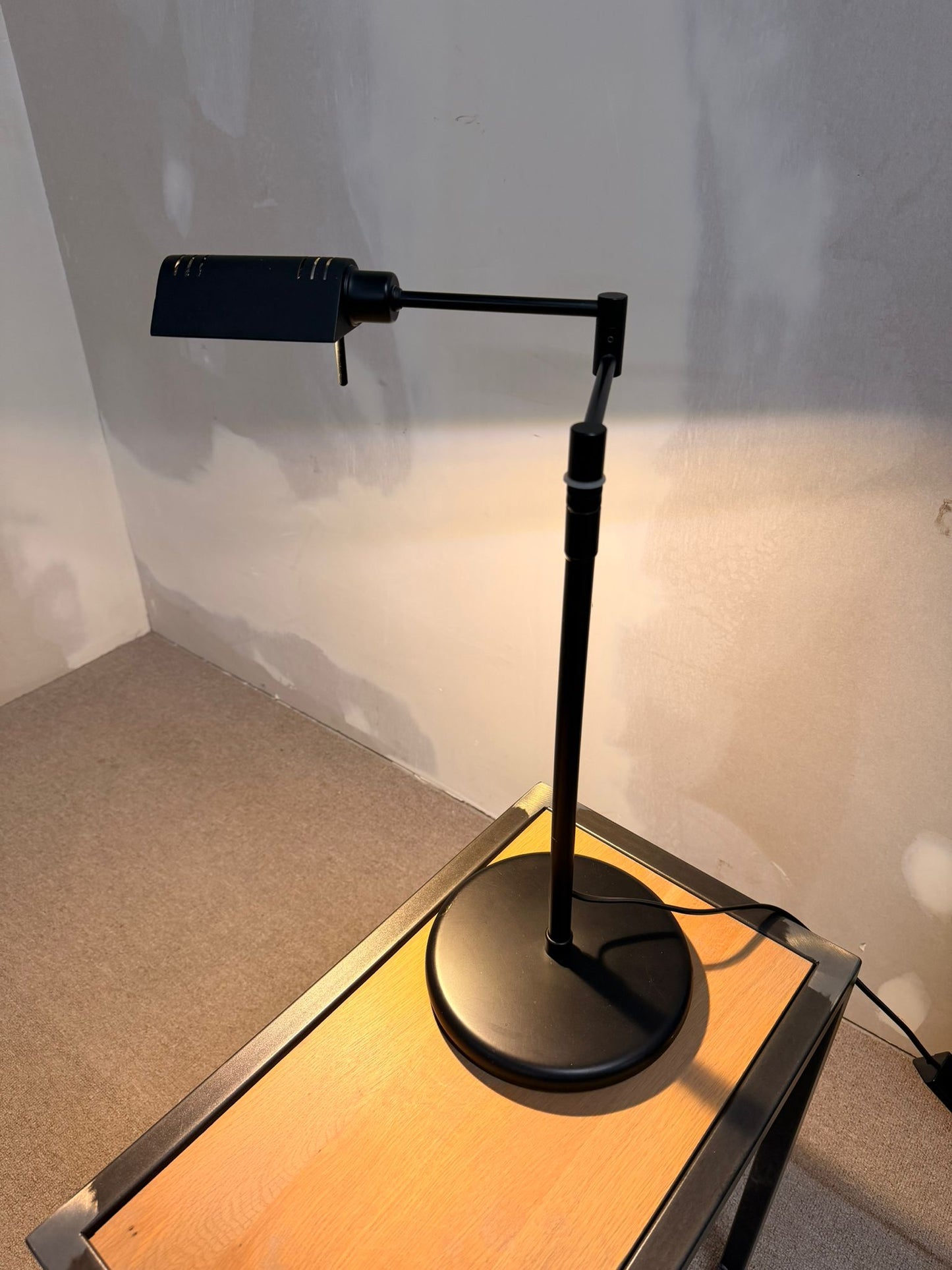 Schwarze Schreibtischlampe Tischlampe aus Metall, Holtkötter