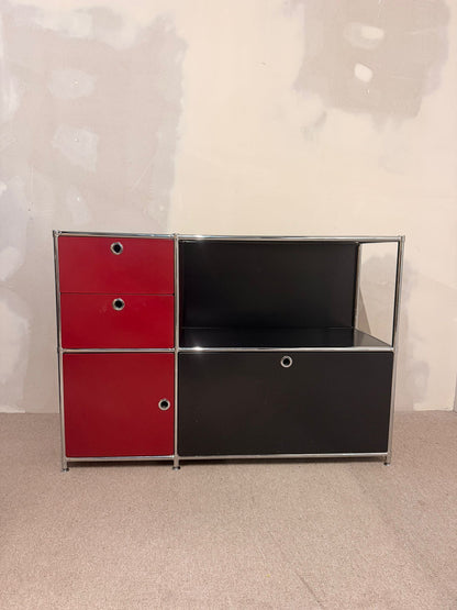 Quadro Interio (USM Büromöbel Style) Sideboard rot/schwarz