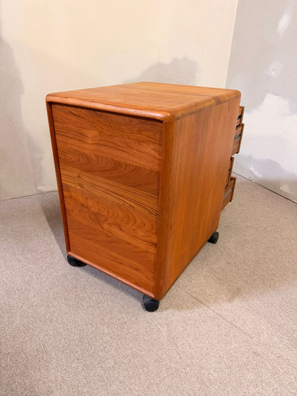 Vintage Teakholz Rollcontainer mit 4 Schubladen 1 Ablagefach
