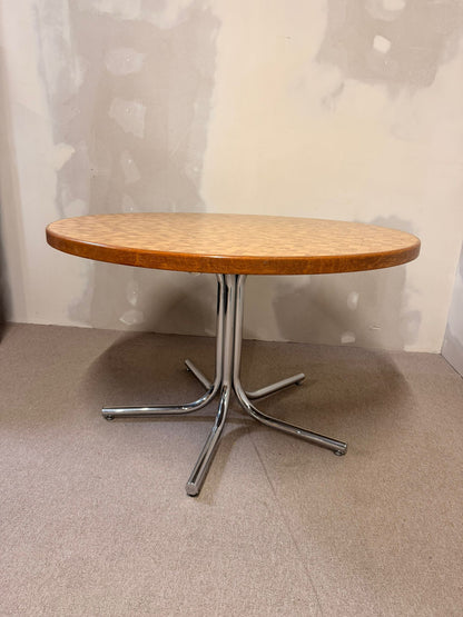 Vintage Mid Century Tisch Mosaikplatte und Chromfüsse 70er