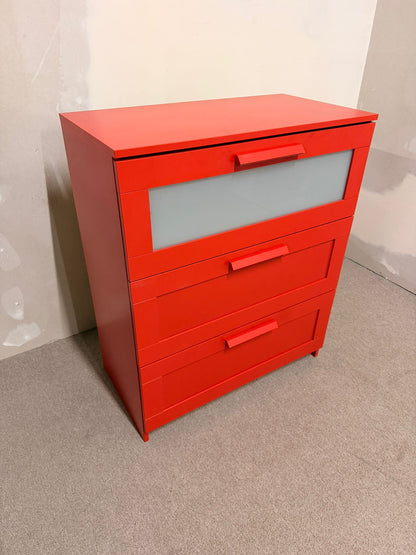 Ikea Brimnes Kommode in Rot von Ikea mit 3 Schubladen
