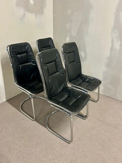 Freischwinger Stühle Gastone Rinaldi Rima Italia Leder