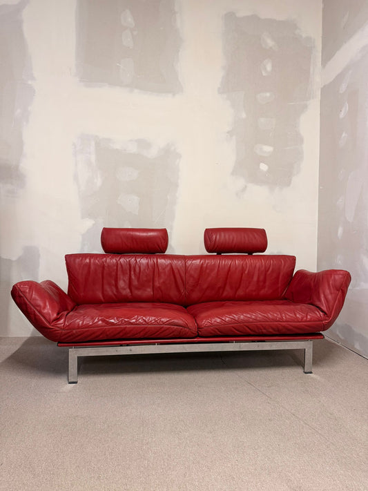 Rotes De Sede DS-140 Zweisitzer Sofa aus Leder